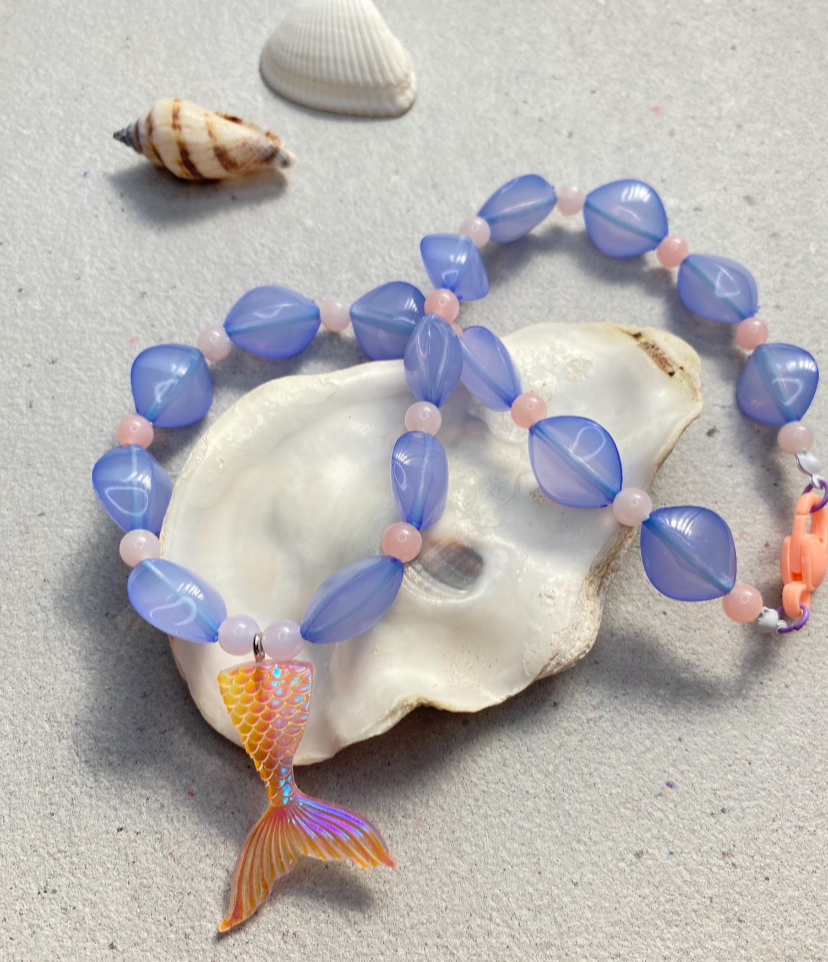 Blue Mermaid Tail Necklace