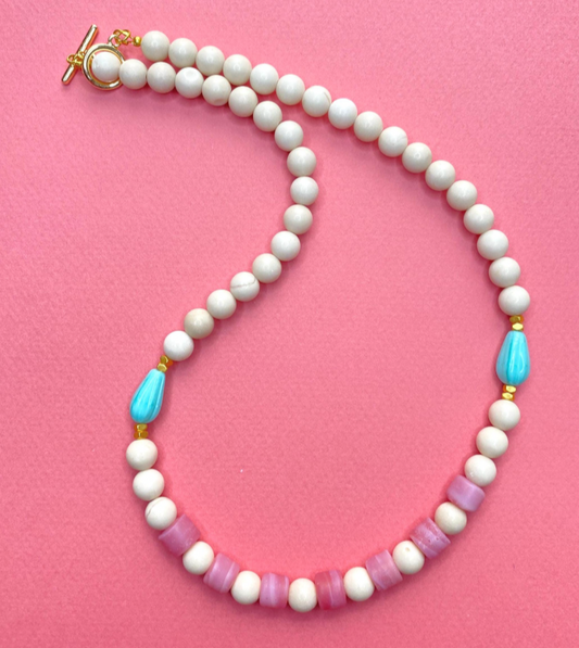 Pink Lampwork Necklace