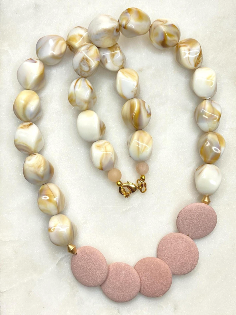 Cream Marbled Necklace
