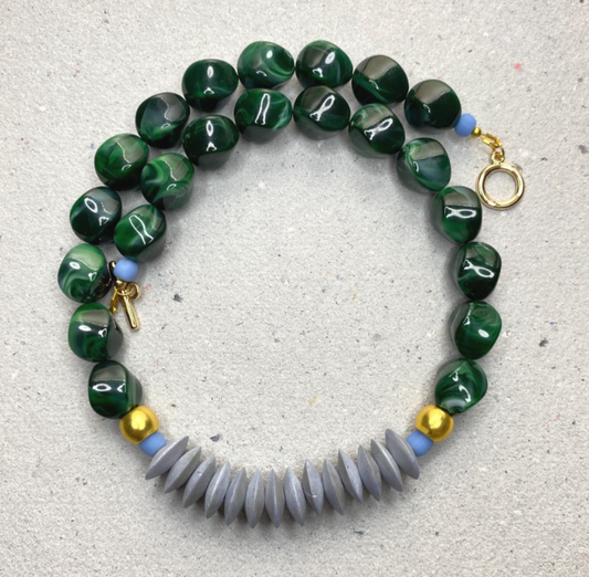 Green Marbled Necklace