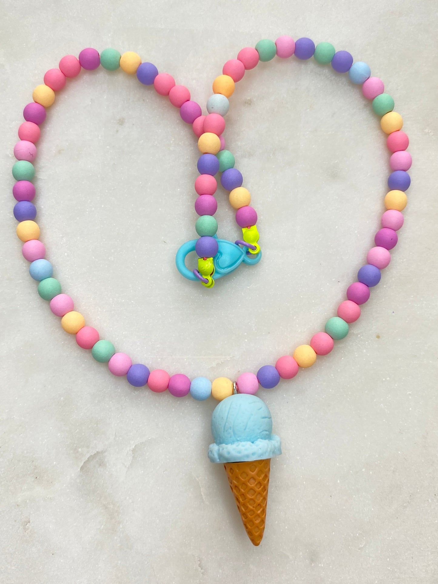 Blue Ice Cream Necklace
