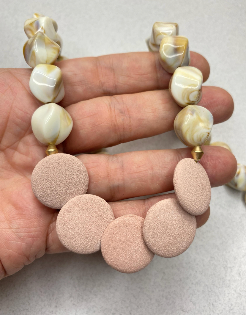 Cream Marbled Necklace