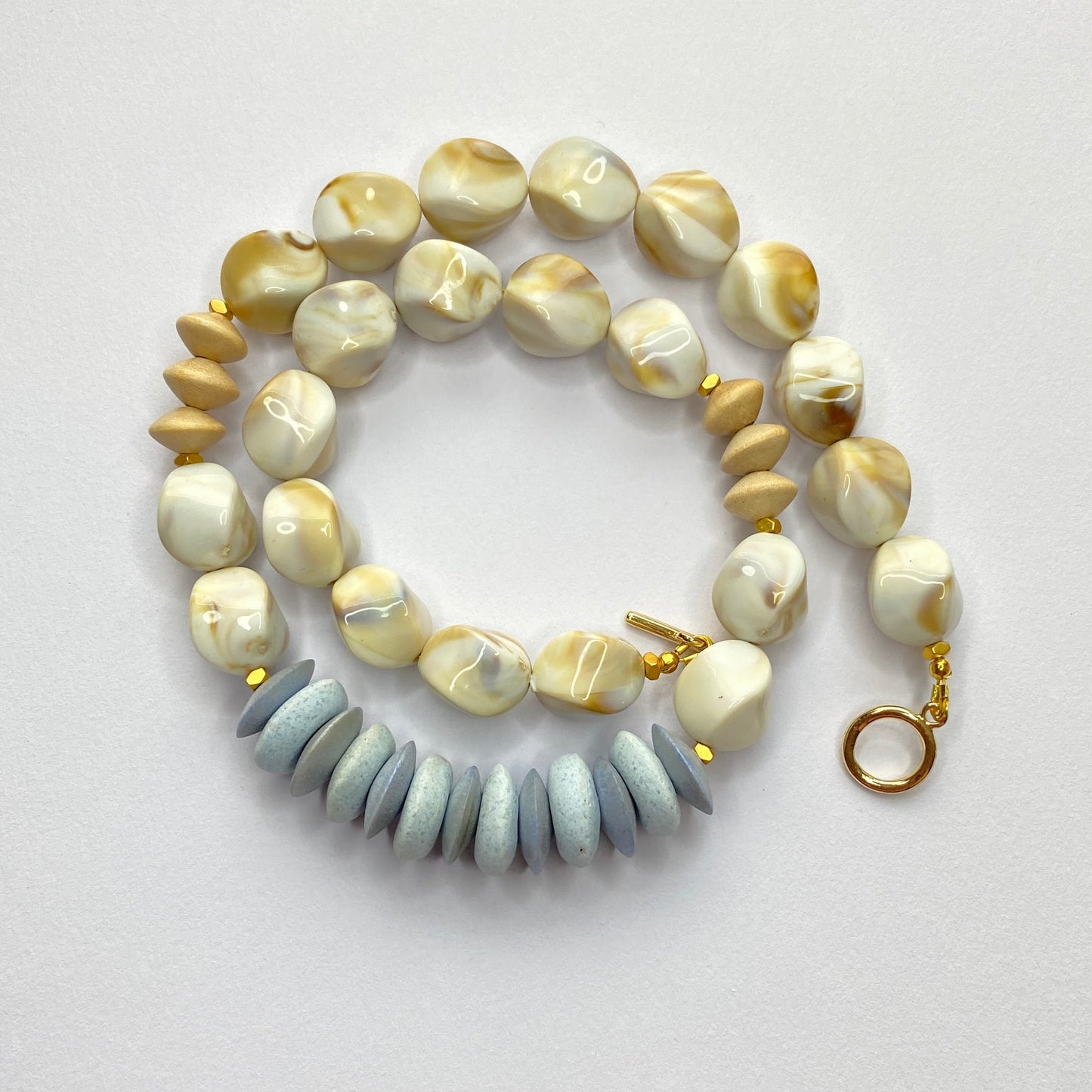 Glass & Wood Summer Boho Necklace