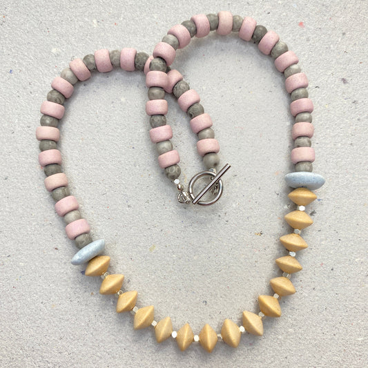 Pastel Pink Bead Necklace