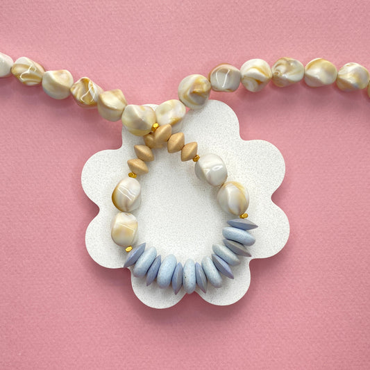 Glass & Wood Summer Boho Necklace