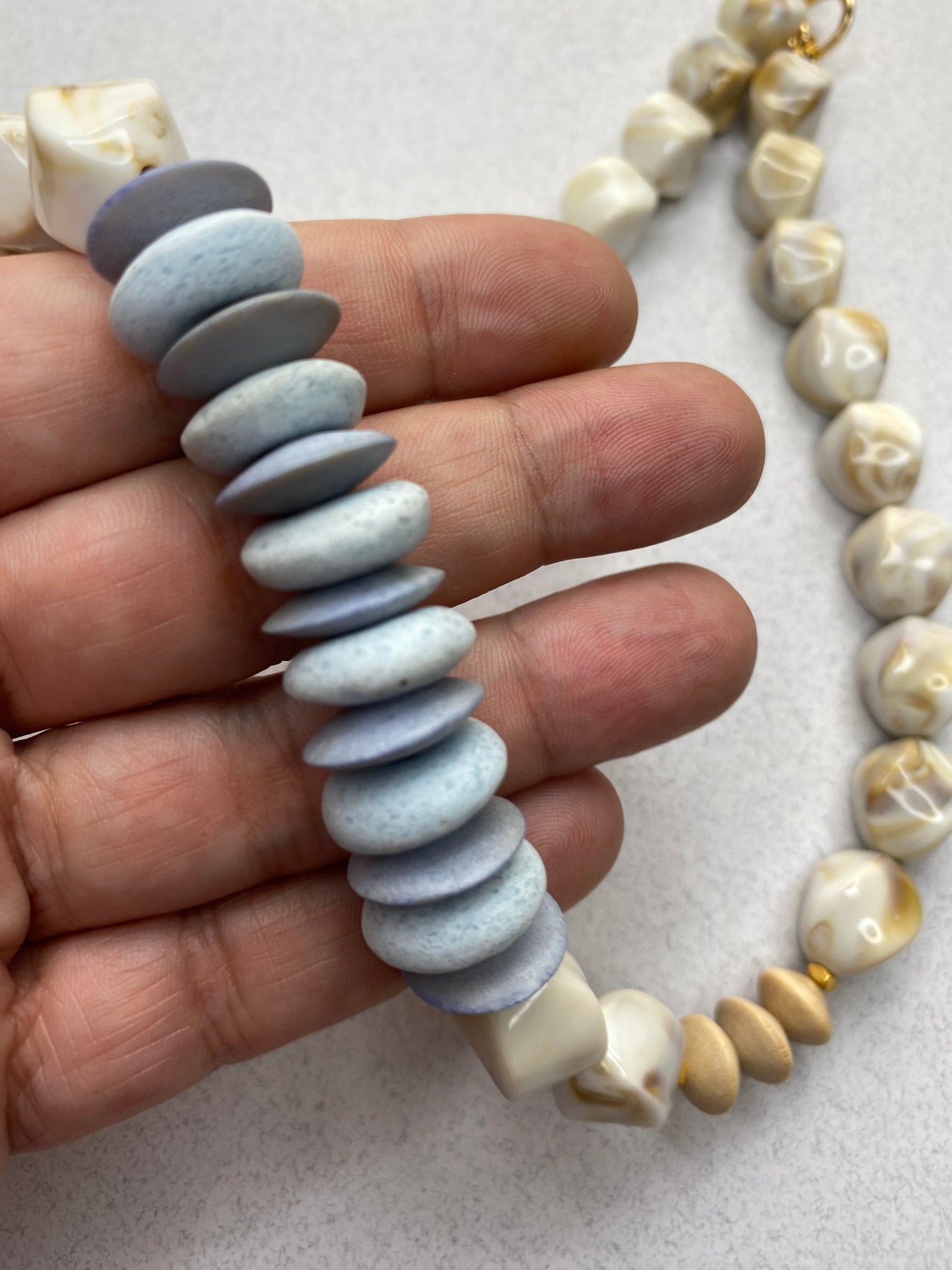 Glass & Wood Summer Boho Necklace