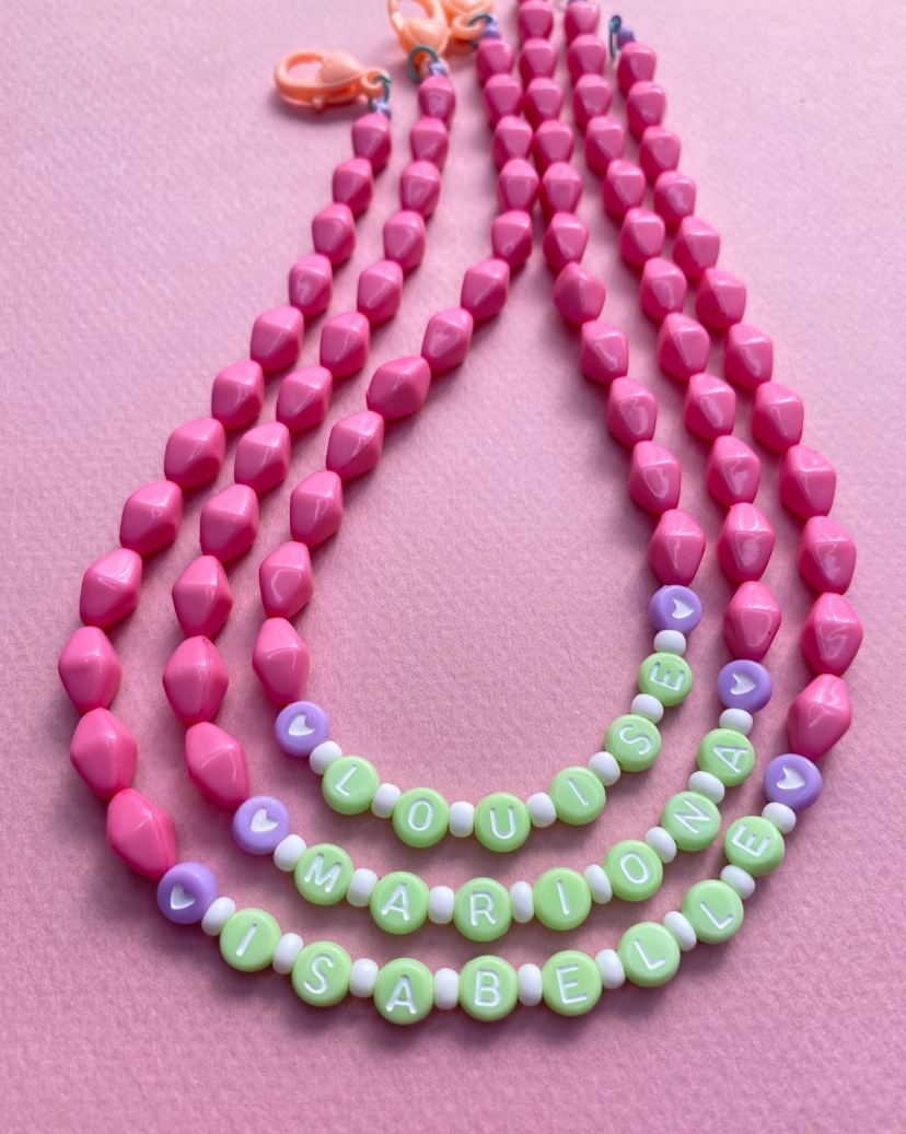 Hot Pink Name Necklace