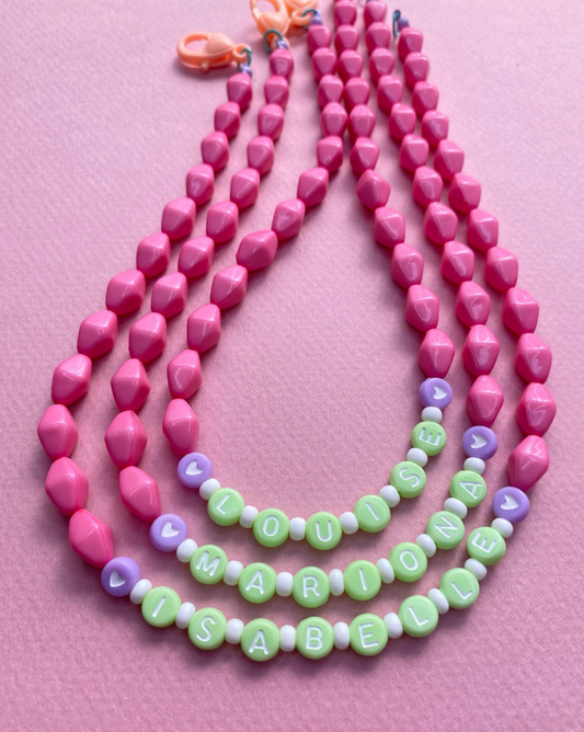 Hot Pink Name Necklace