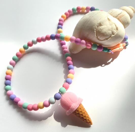 Pink Ice Cream Necklace
