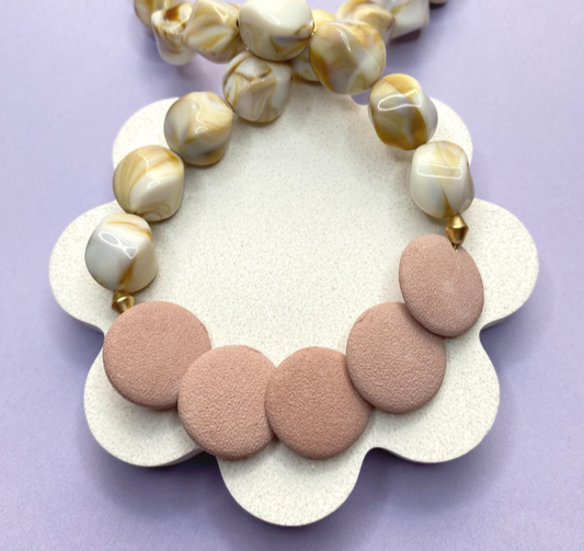 Cream Marbled Necklace