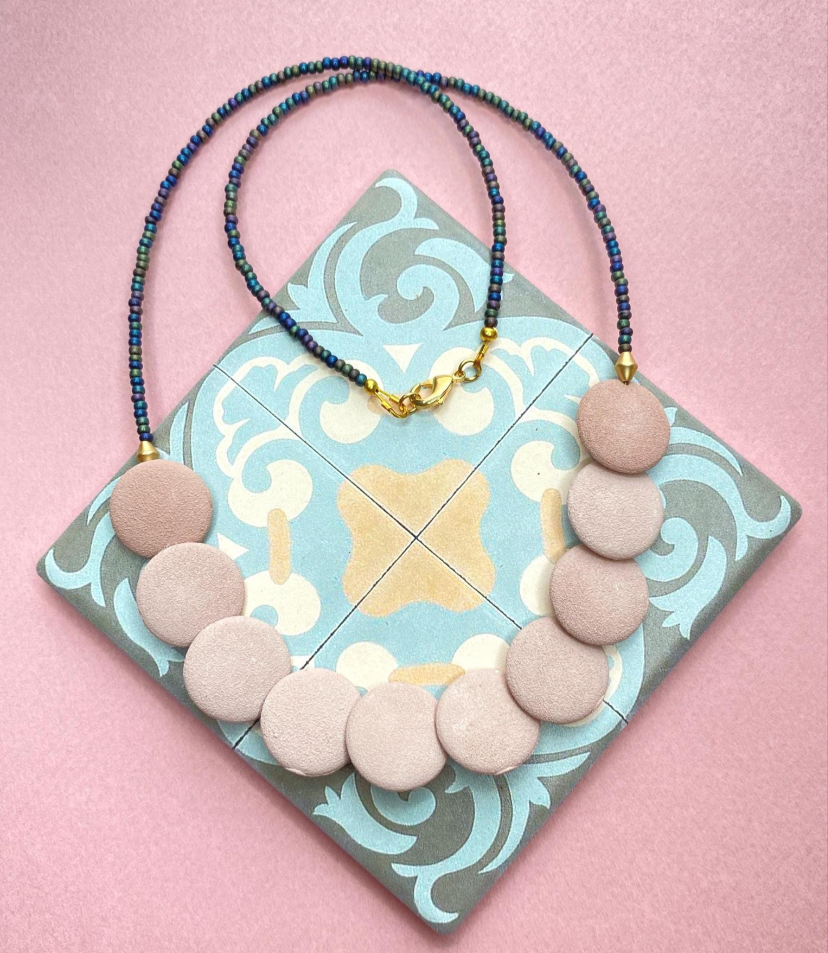 Blush Pink Ceramic Necklace