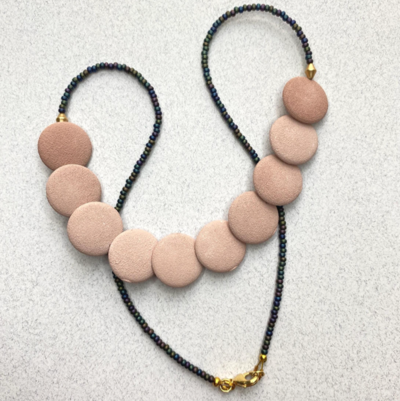 Blush Pink Ceramic Necklace