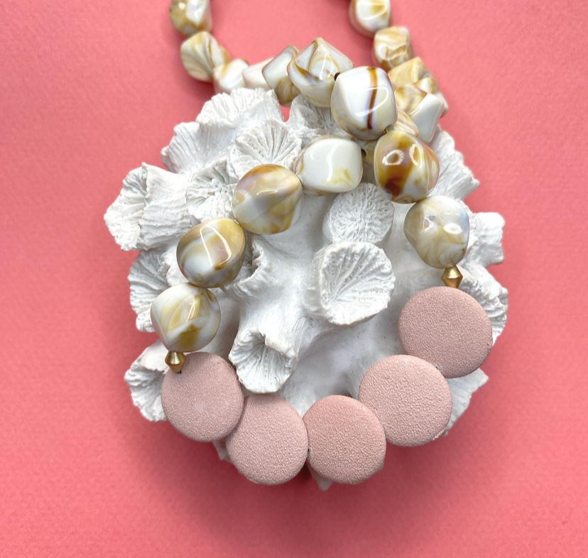 Cream Marbled Necklace