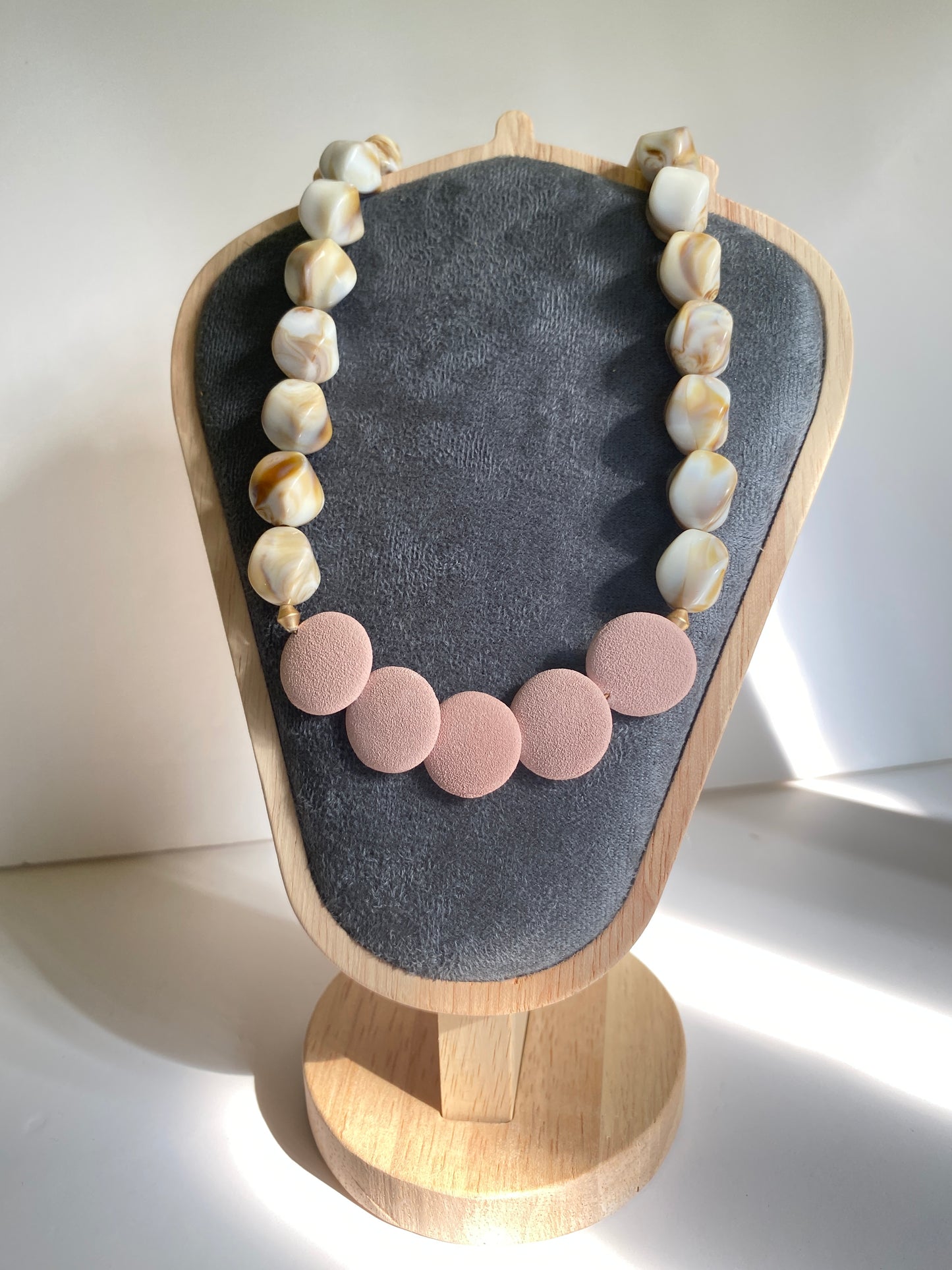 Cream Marbled Necklace