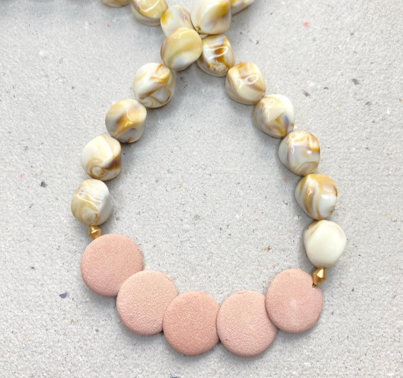 Cream Marbled Necklace