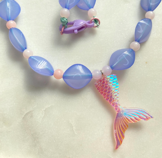 Blue Mermaid Tail Necklace