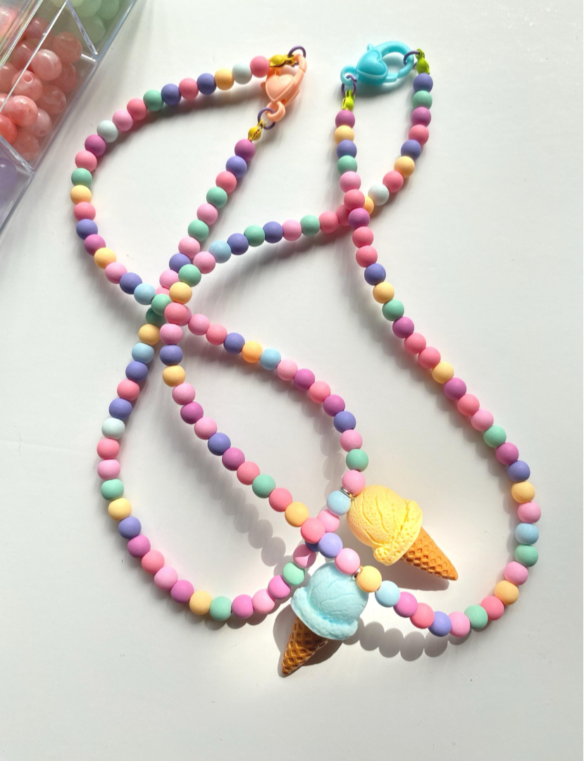 Blue Ice Cream Necklace