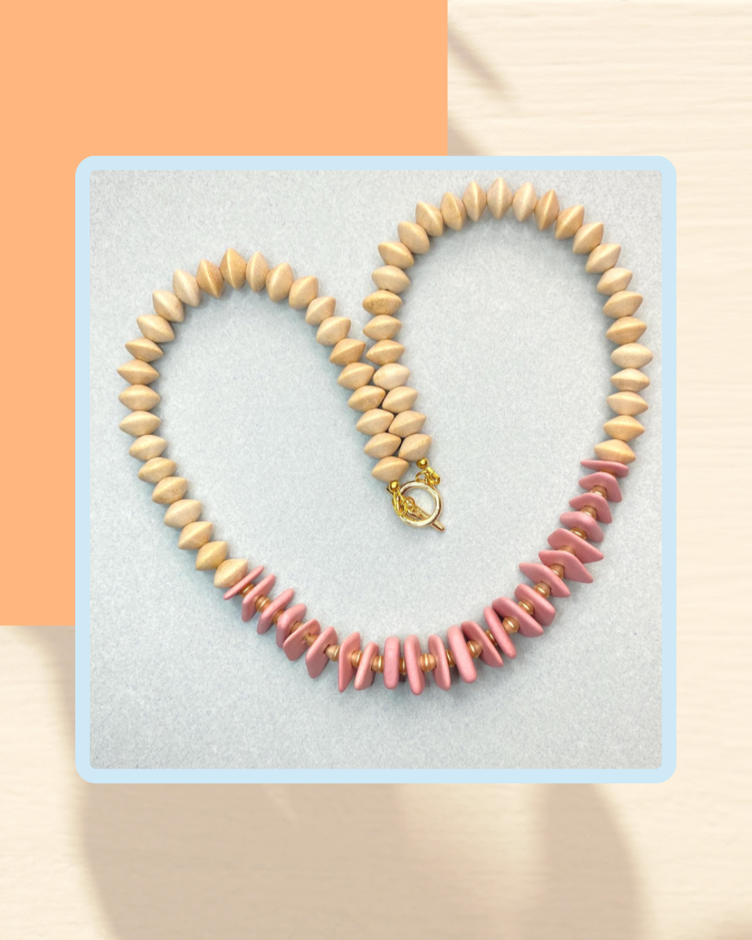 Glass & Wood Summer Boho Necklace