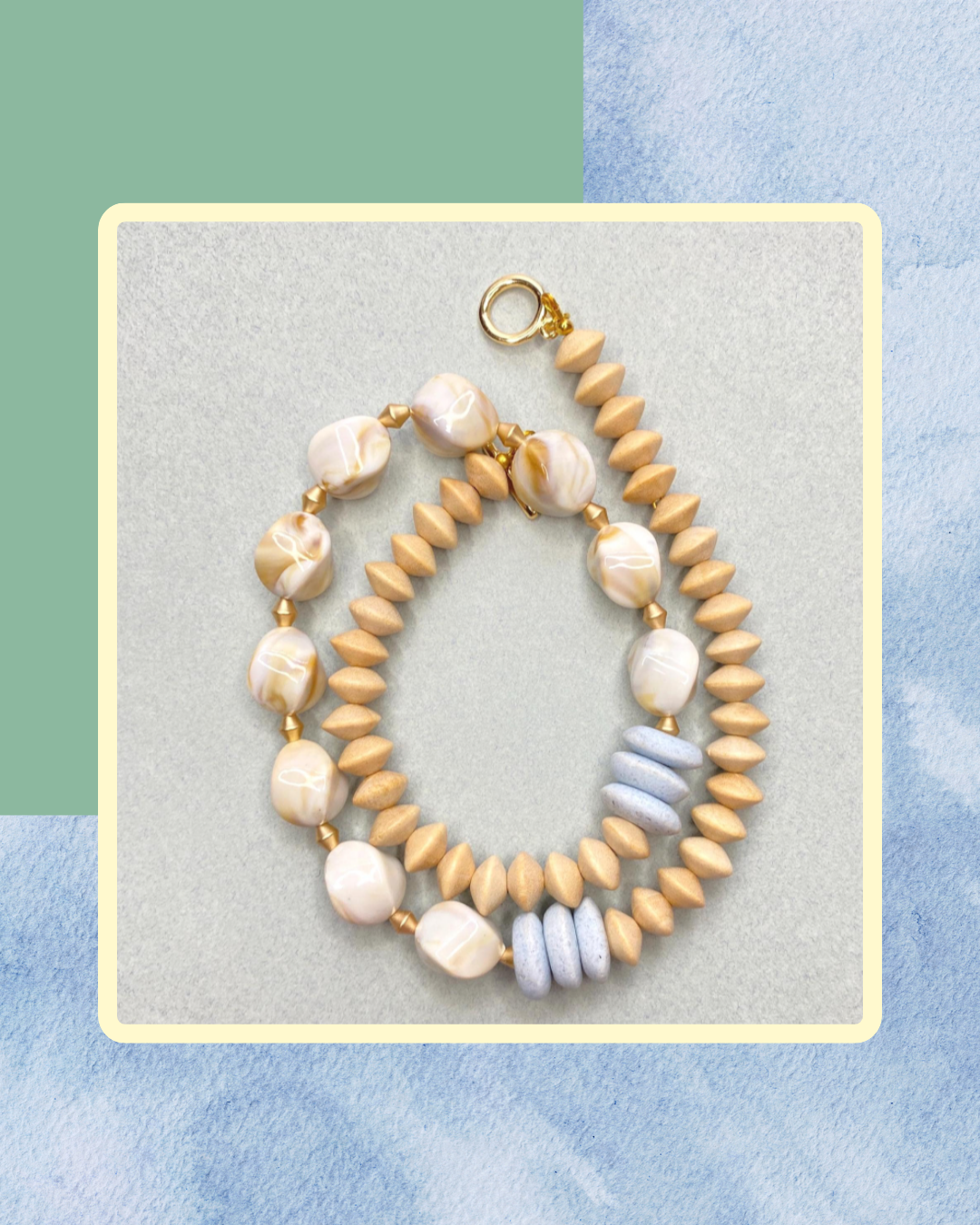 Blue Marbled Necklace
