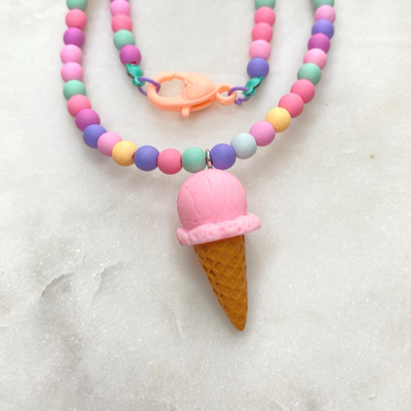 Pink Ice Cream Necklace