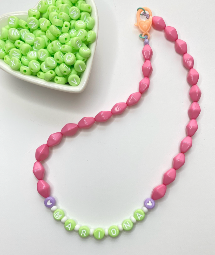 Hot Pink Name Necklace