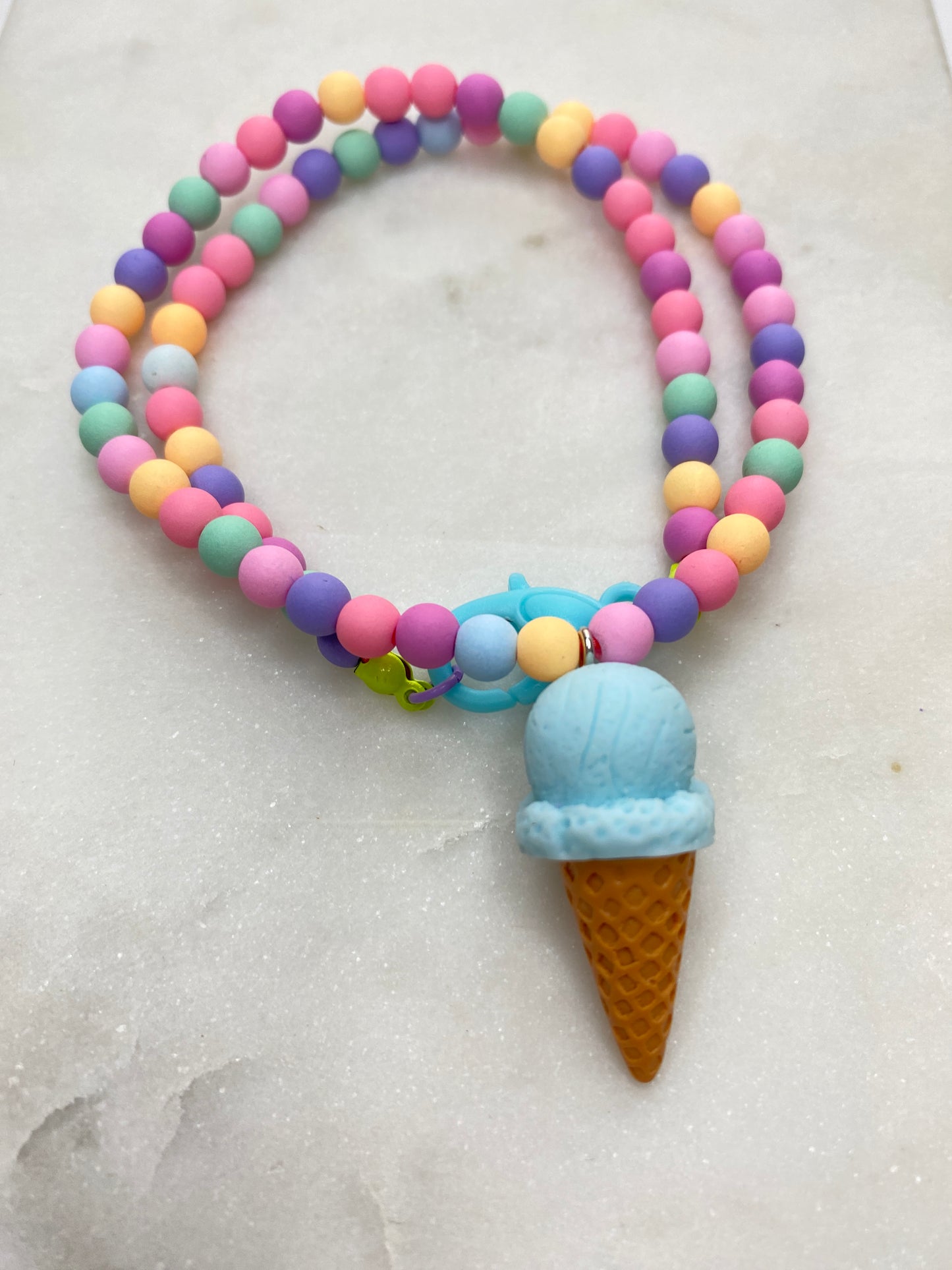 Blue Ice Cream Necklace