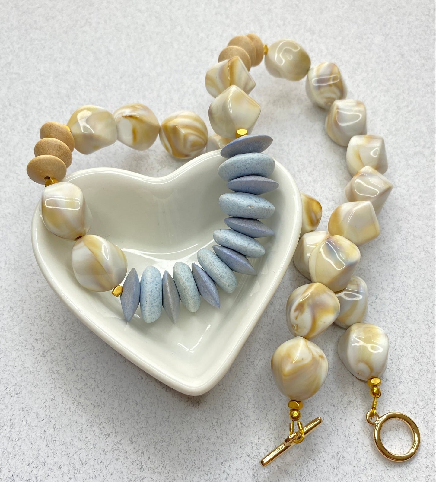 Glass & Wood Summer Boho Necklace