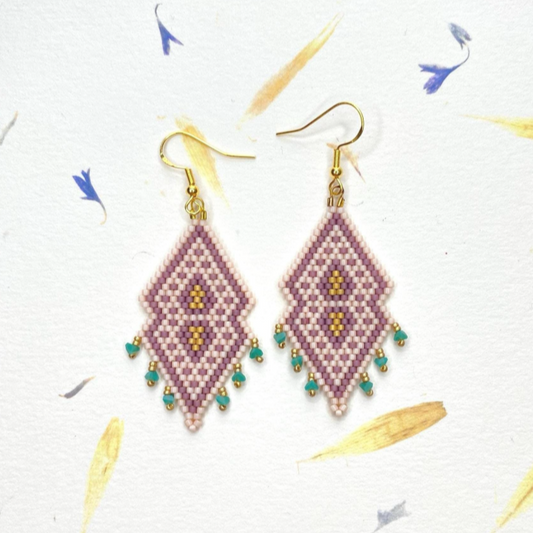 Emerald Green Fringe Beaded Earrings