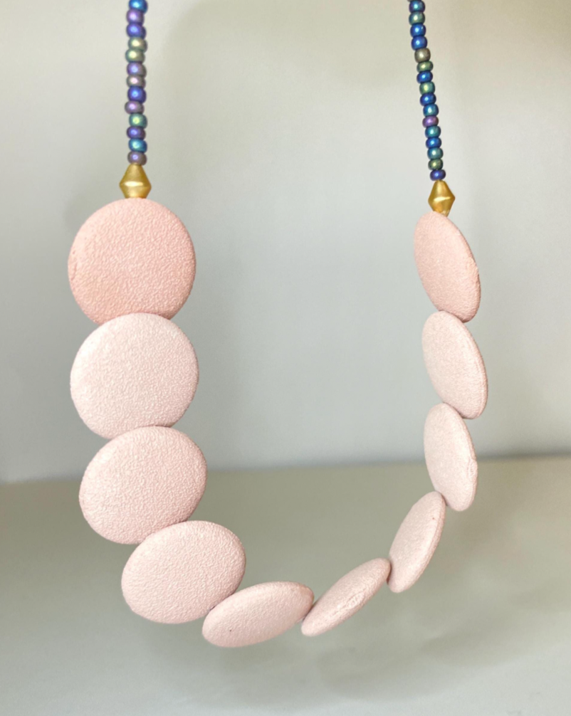 Blush Pink Ceramic Necklace