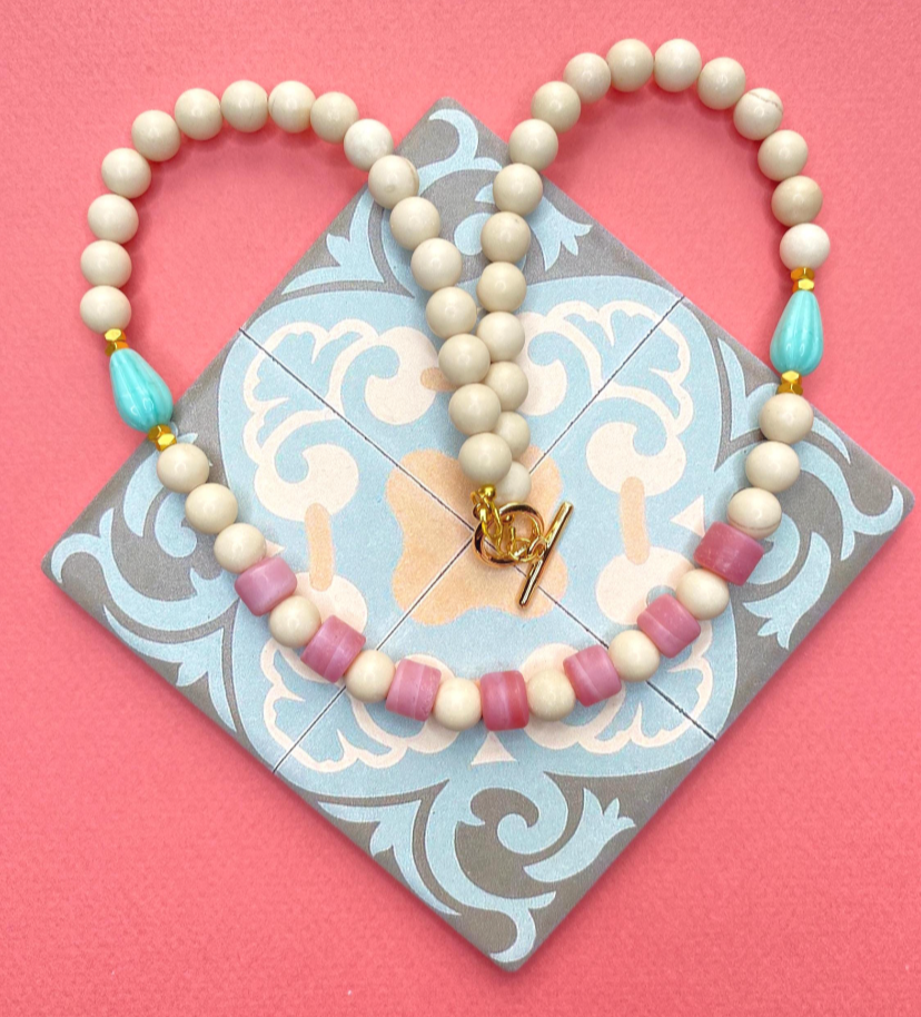 Pink Lampwork Necklace