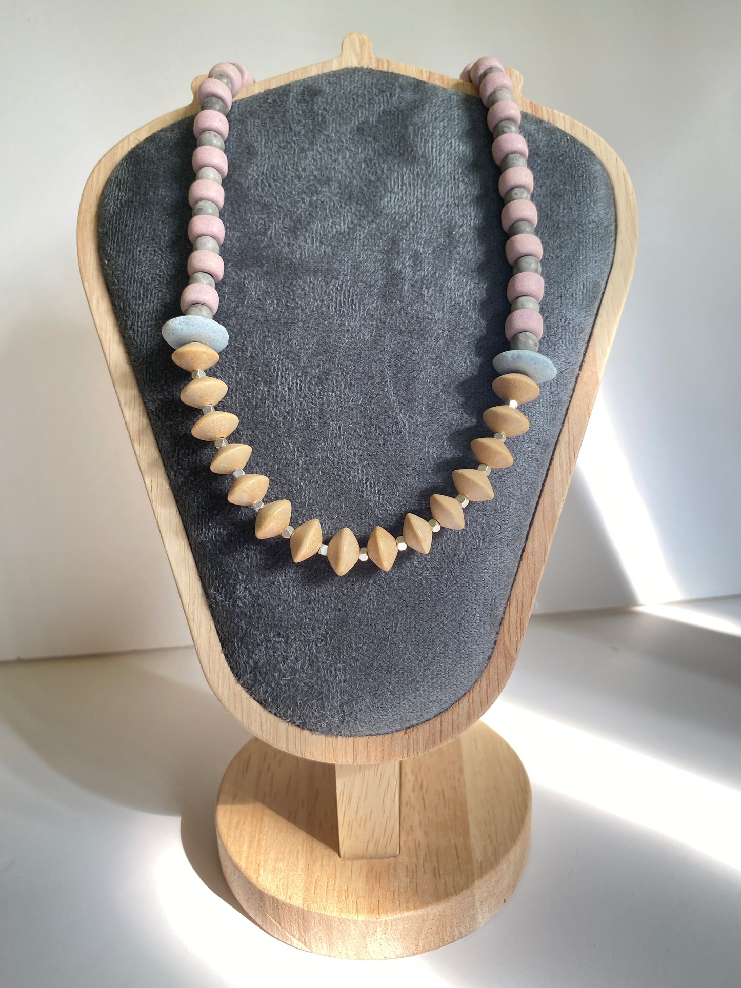 Pastel Pink Bead Necklace