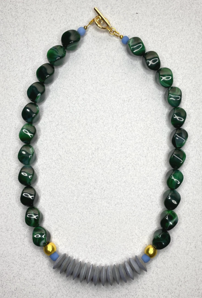 Green Marbled Necklace