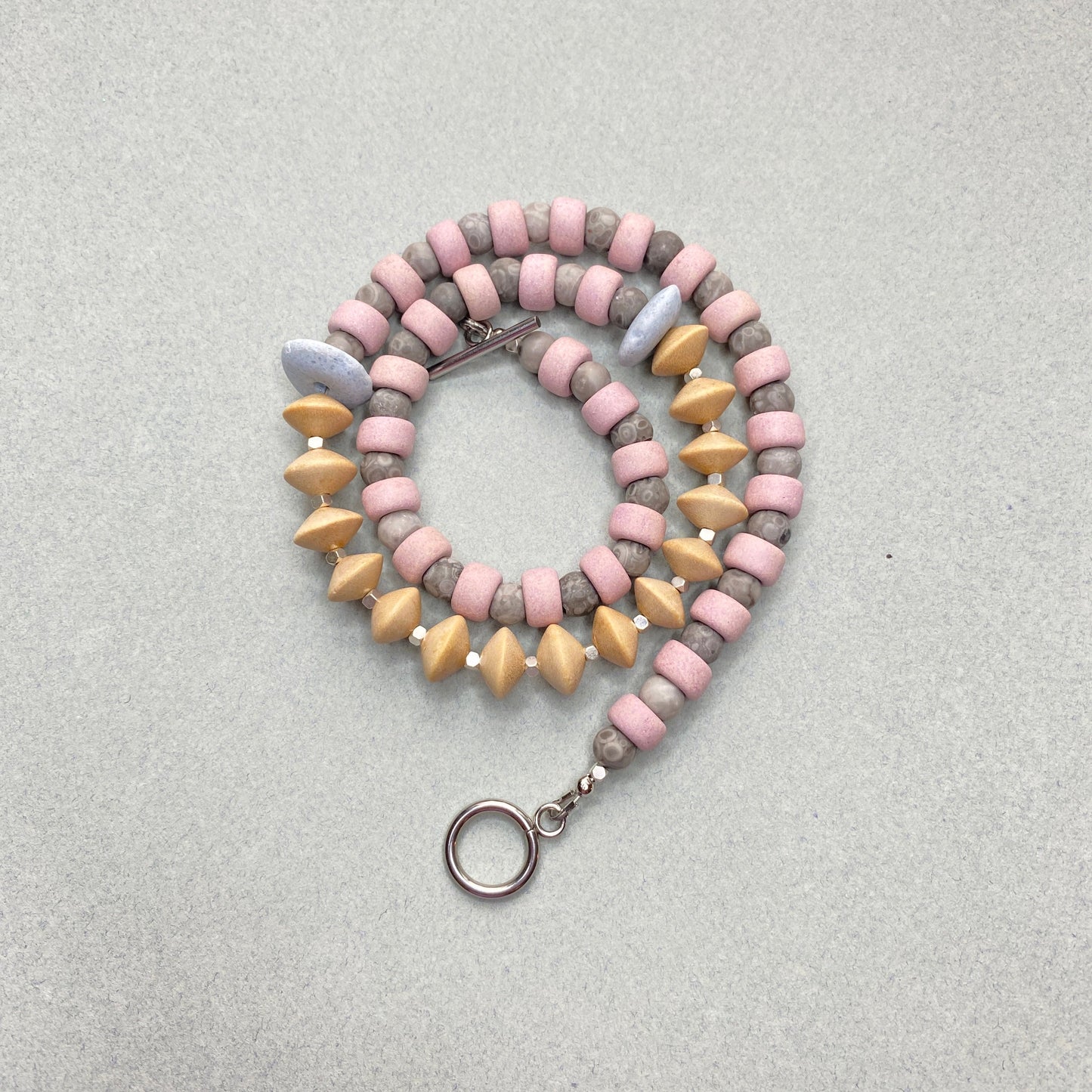 Pastel Pink Bead Necklace