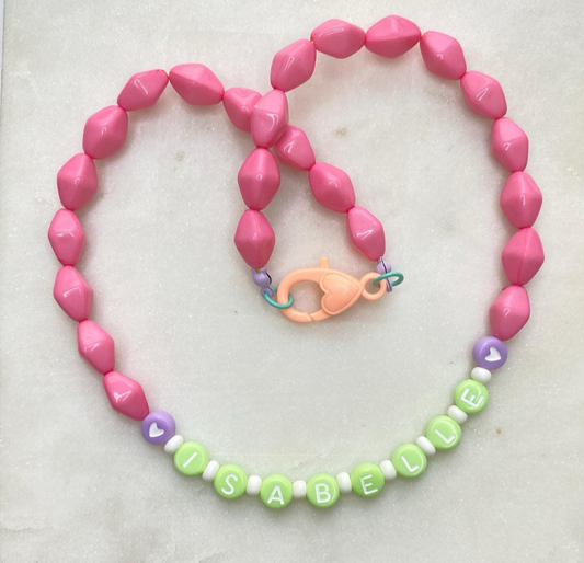 Hot Pink Name Necklace