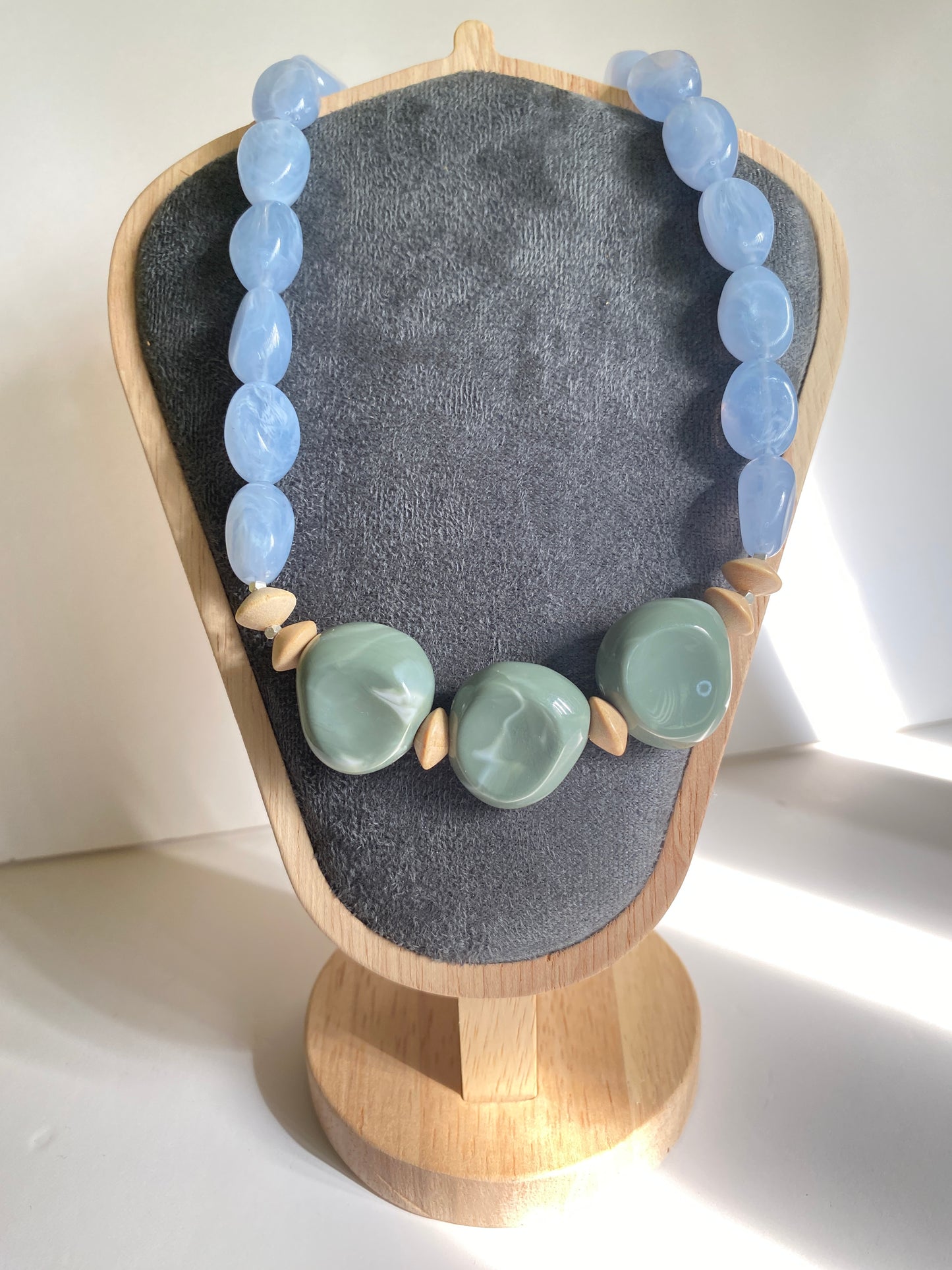 Blue Marbled Necklace