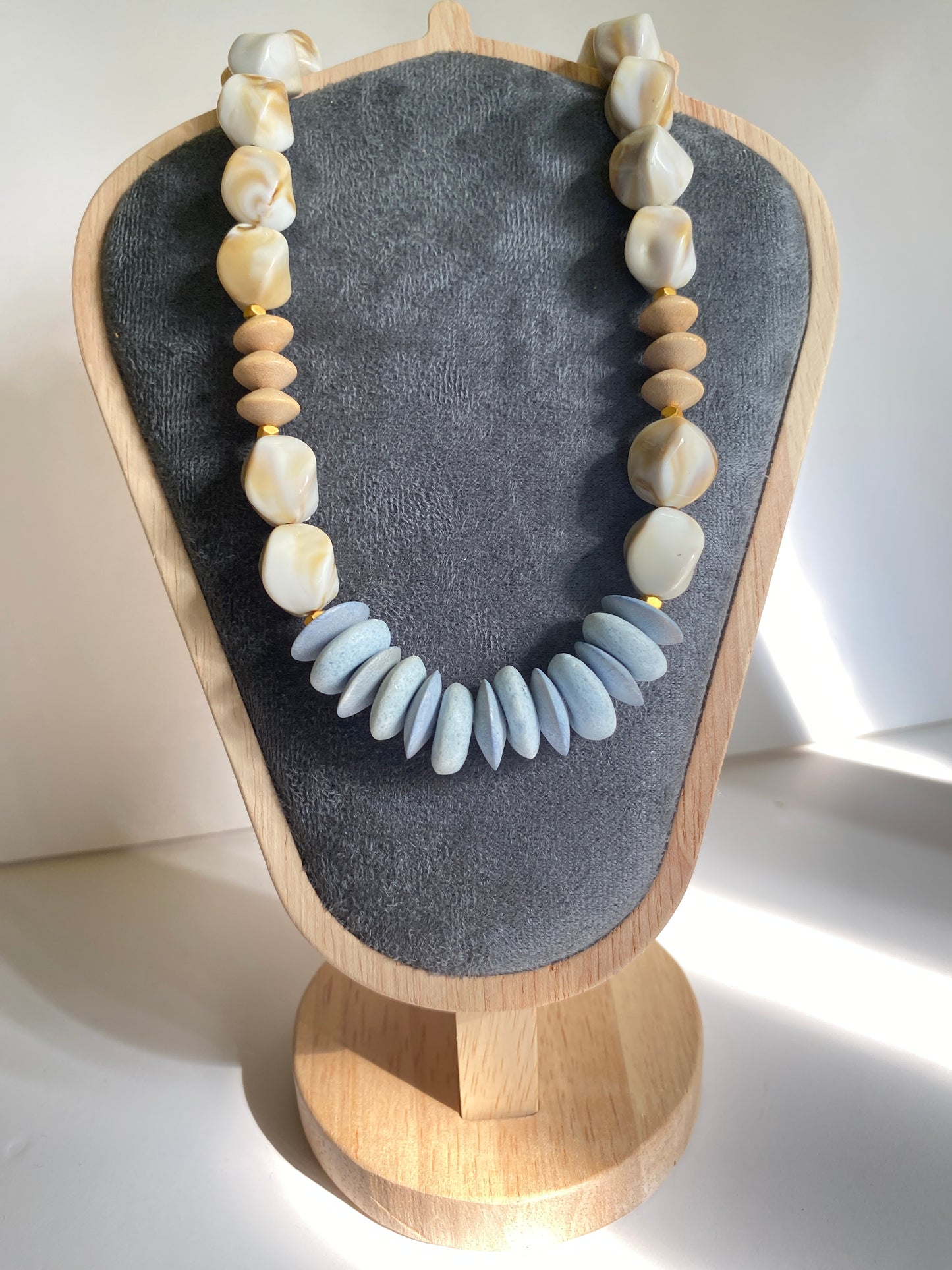Glass & Wood Summer Boho Necklace