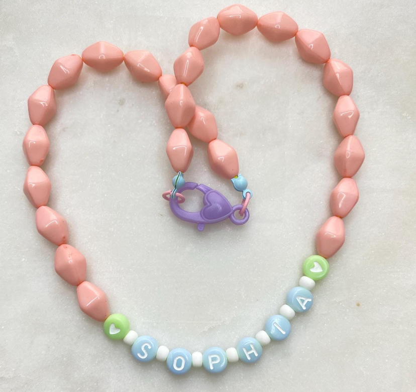 Pastel Pink Name Necklace