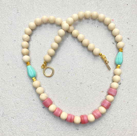 Pink Lampwork Necklace