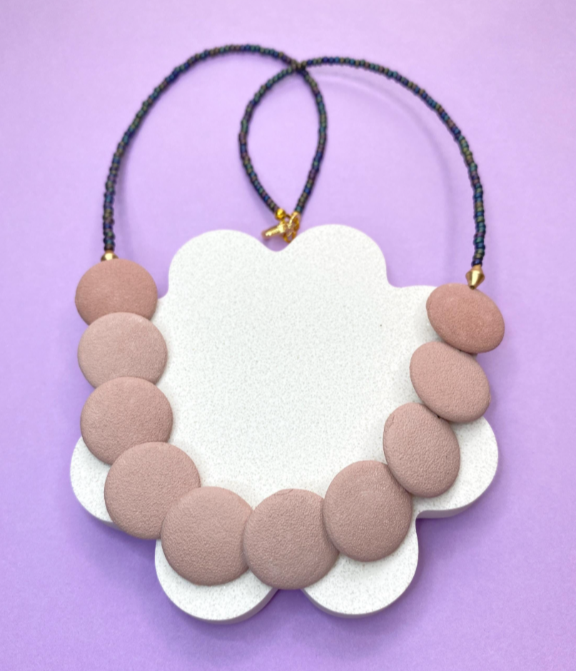 Blush Pink Ceramic Necklace