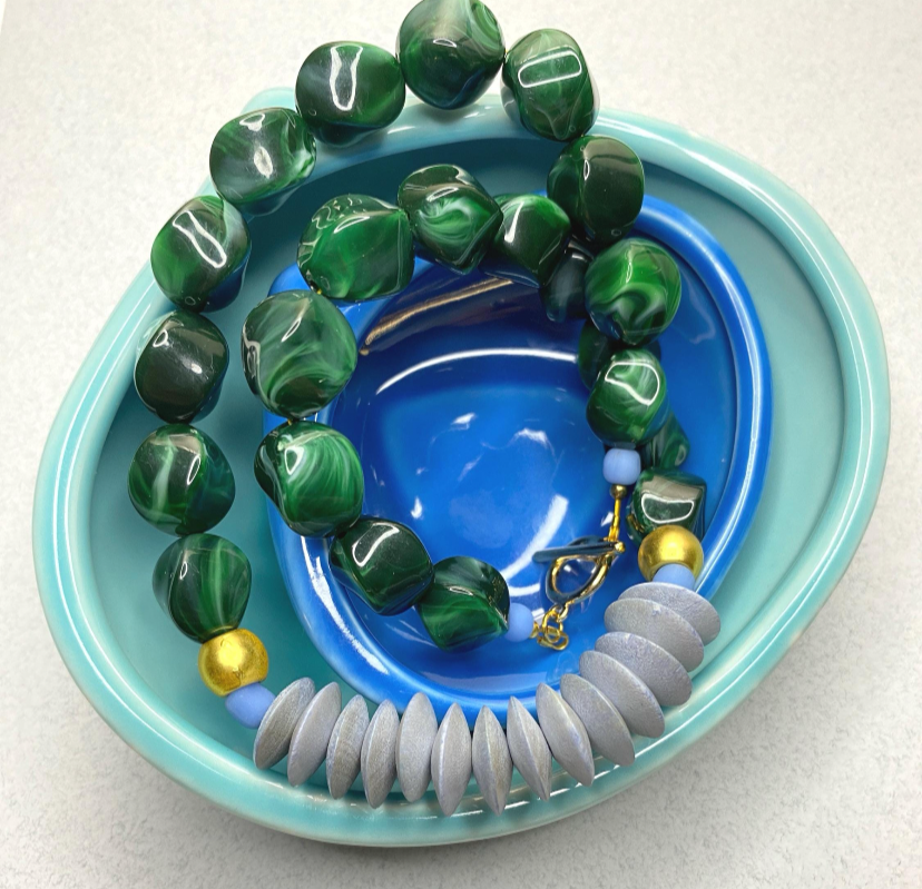 Green Marbled Necklace