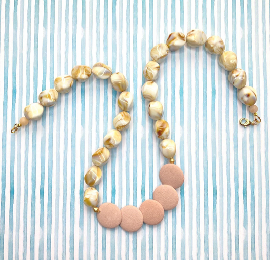 Cream Marbled Necklace