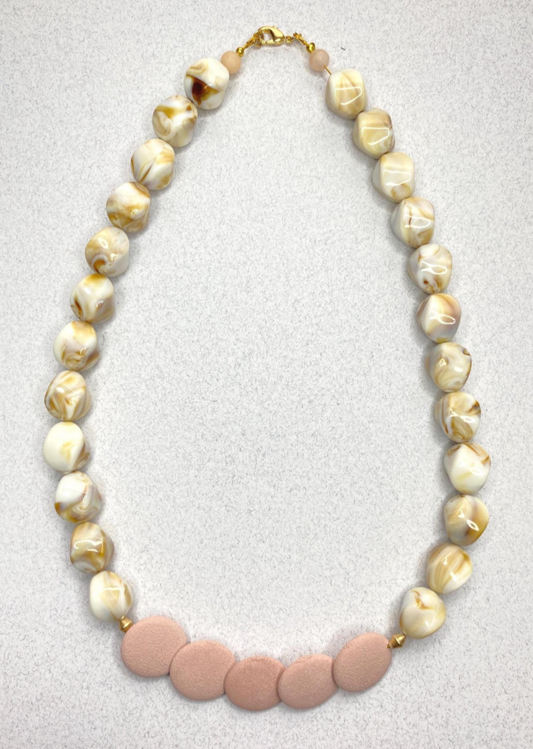 Cream Marbled Necklace