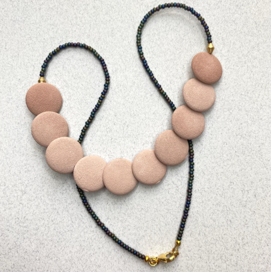 Blush Pink Ceramic Necklace
