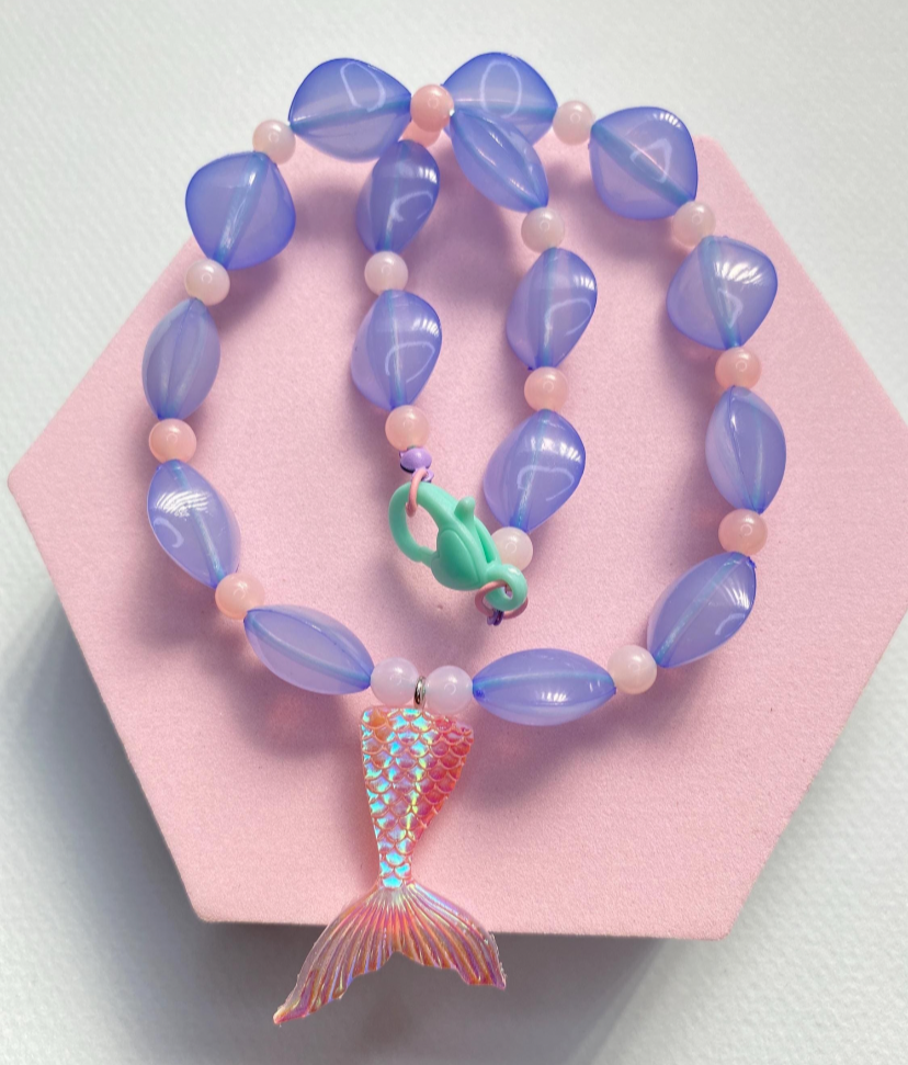Blue Mermaid Tail Necklace