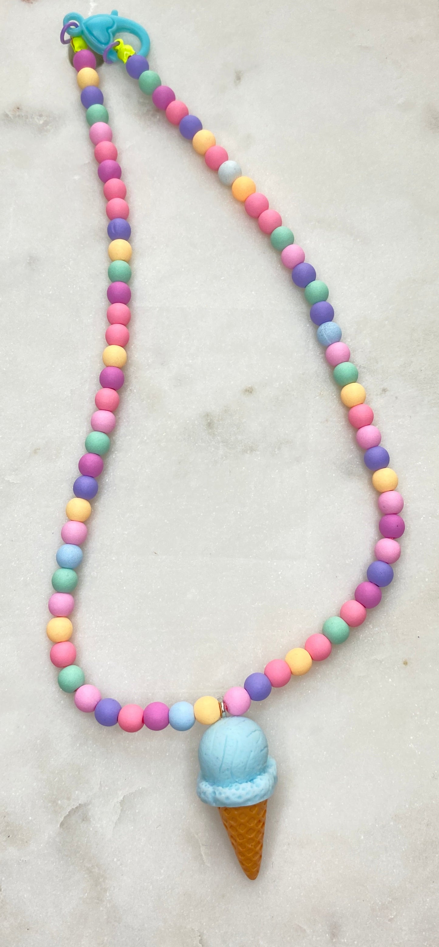 Blue Ice Cream Necklace