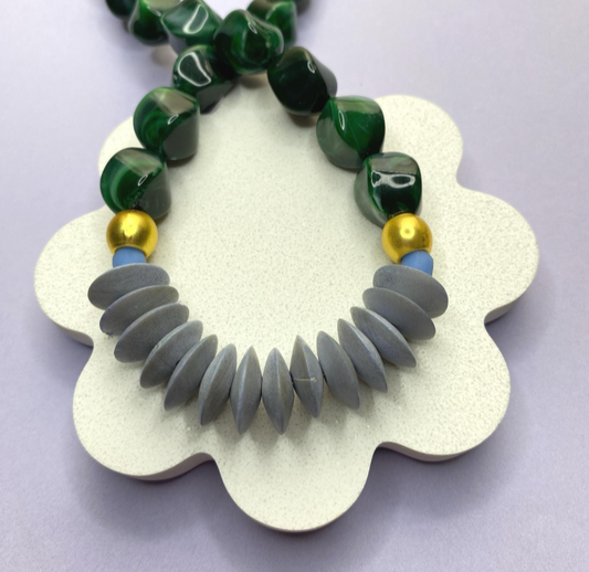 Green Marbled Necklace
