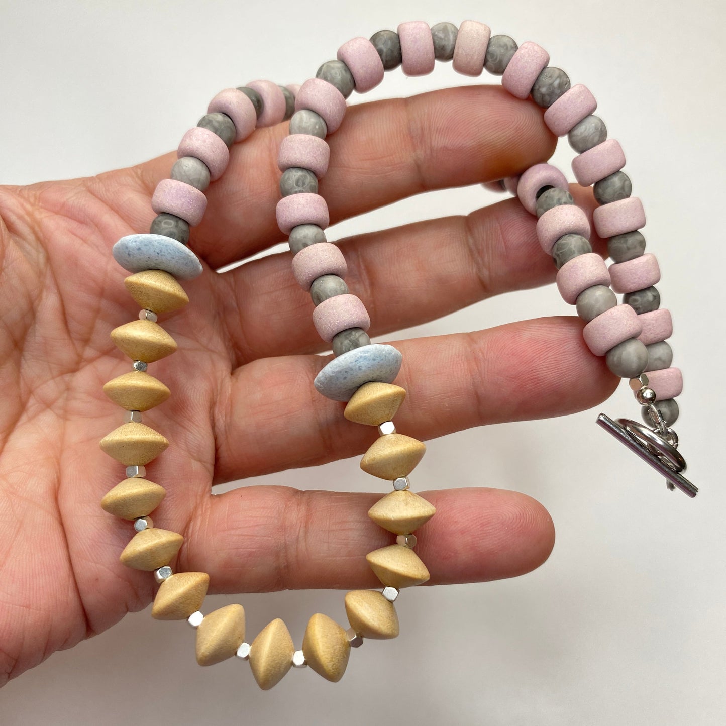 Pastel Pink Bead Necklace