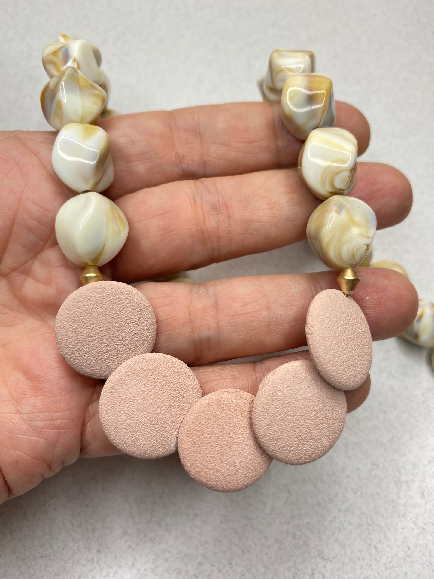 Blush Pink Ceramic Necklace