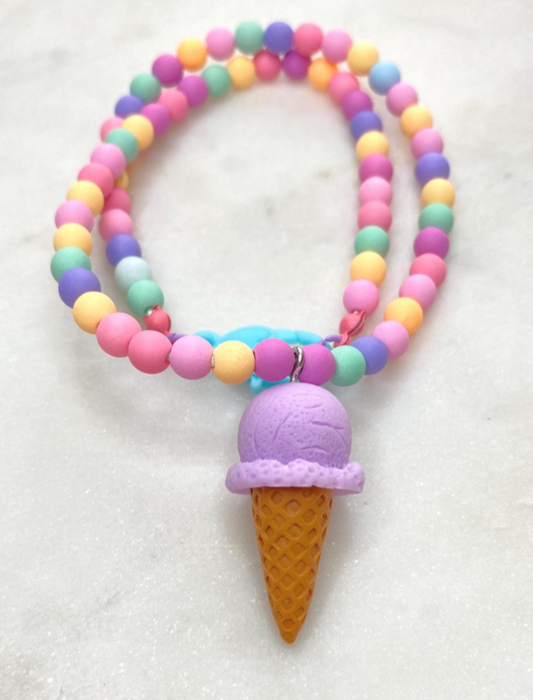 Purple Ice Cream Necklace