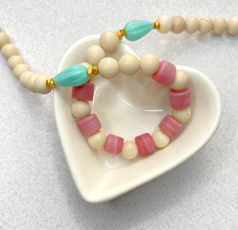 Pink Lampwork Necklace